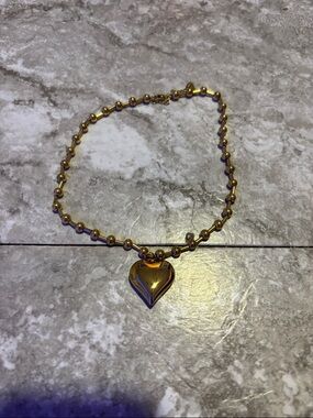 Target Gold Heart Beaded Choker Necklace